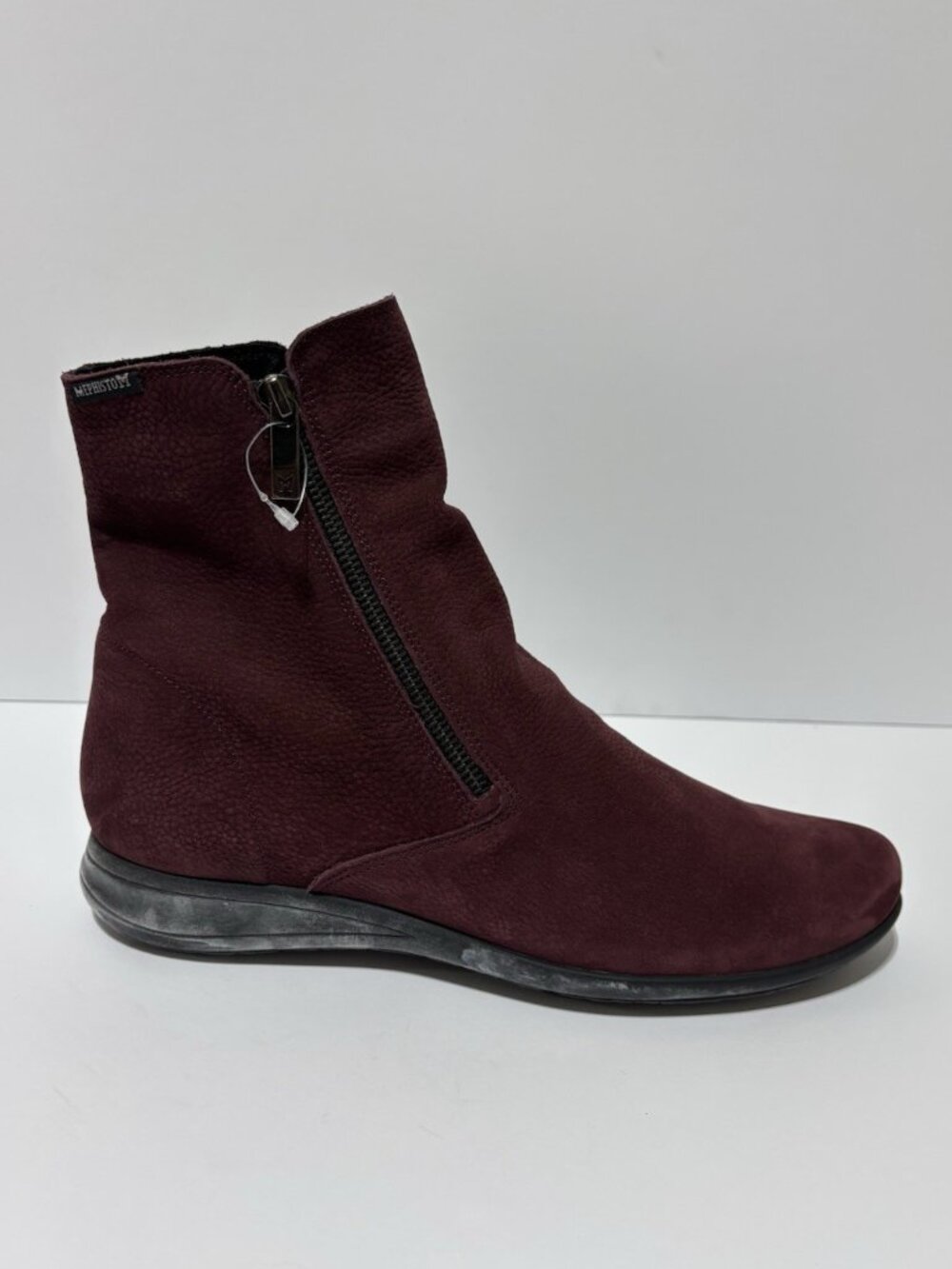 Mephisto Women’s Nessia Burgundy Zip Boots, Size US 10.5M, EUR 40.5